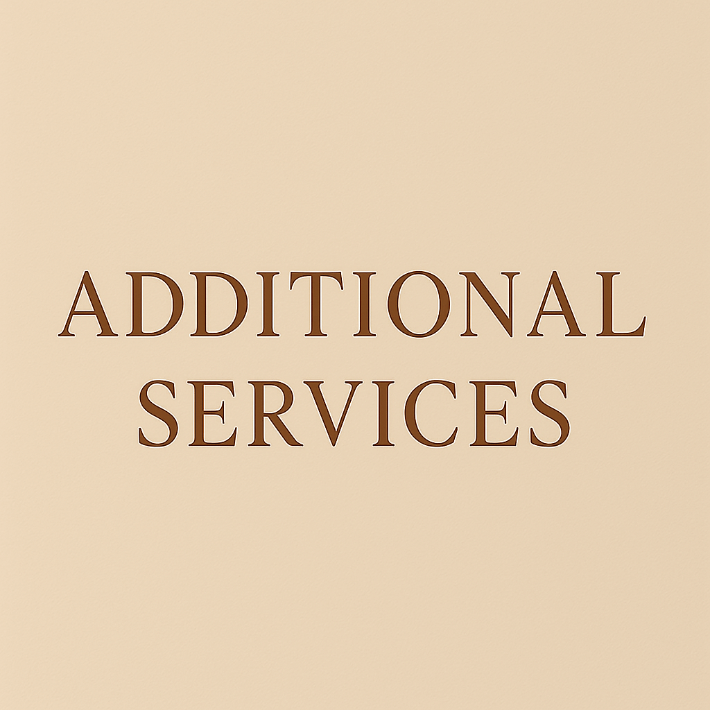 Image displaying the text 'ADDITIONAL SERVICES' in an elegant font on a soft background.