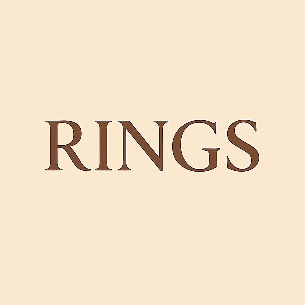 RINGS text in elegant font against a light background representing the Rings Collection.